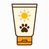 犬用の「日焼け止め」のフリーイラストです