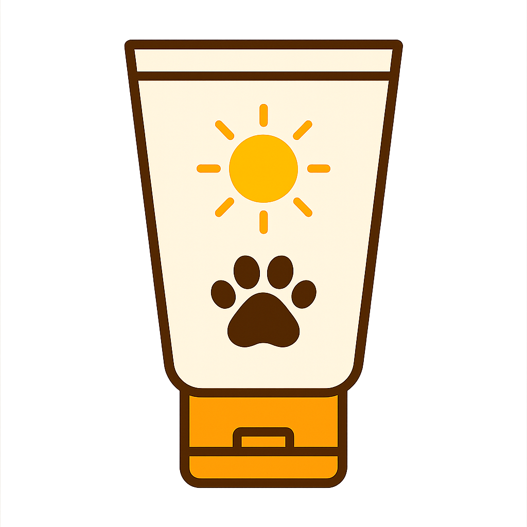 犬用の「日焼け止め」のフリーイラストです