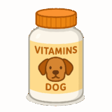 犬用「ビタミン剤」のフリーイラストです