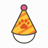 犬用パーティー帽子のフリーイラストです