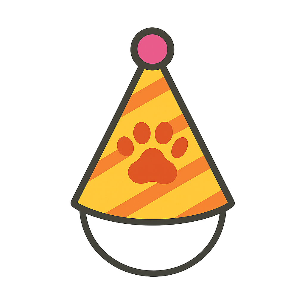 犬用パーティー帽子のフリーイラストです