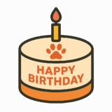 犬用バースデーケーキのフリーイラストです