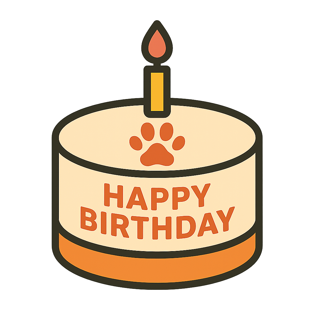 犬用バースデーケーキのフリーイラストです