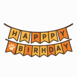 犬用バースデーガーランドのフリーイラストです