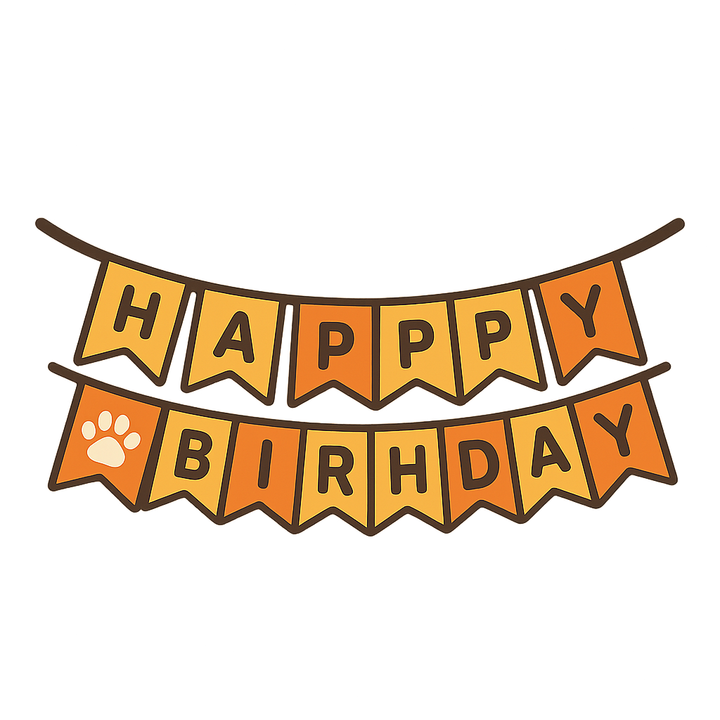 犬用バースデーガーランドのフリーイラストです