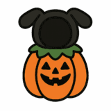 犬用ハロウィンコスチュームのフリーイラストです