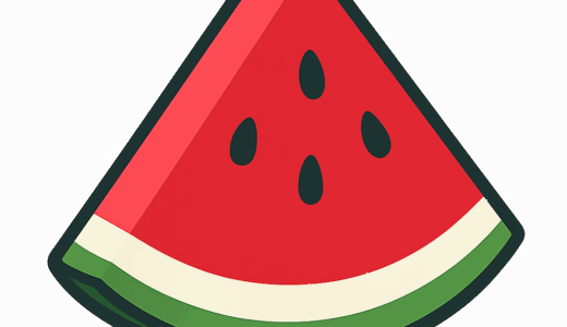 スイカ（カットされた）のイラスト