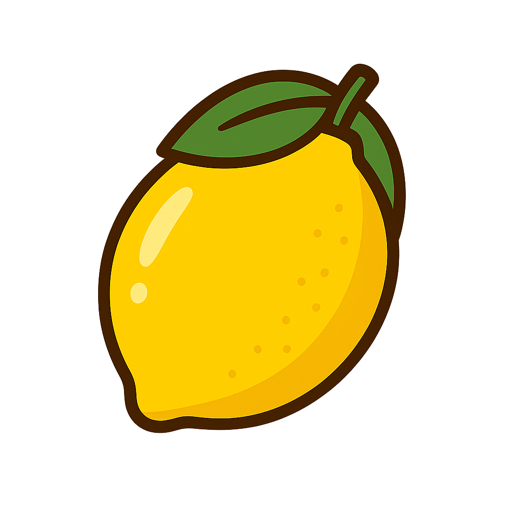 レモンのイラストです（背景透過PNG）
