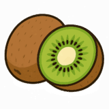 キウイのイラストです（背景透過PNG）