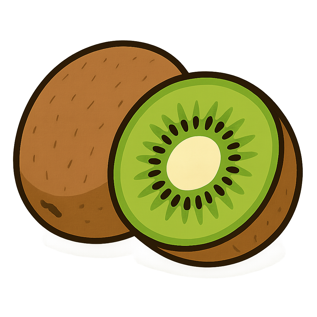 キウイのイラストです（背景透過PNG）