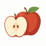 りんごのイラストです（（背景透過PNG））