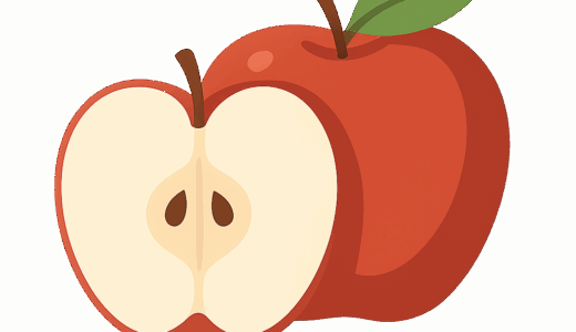 りんご（カット）のイラストです