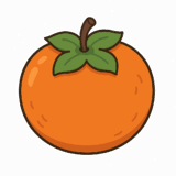 柿のイラストです（背景透過PNG）