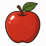 りんごのイラストです（背景透過PNG）