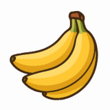 バナナのイラストです（背景透過PNG）