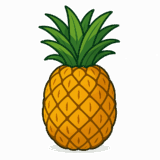 パイナップルのイラストです（背景透過PNG）