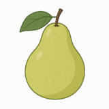 ラフランスのイラストです（背景透過png）