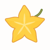 スターフルーツのイラストです（背景透過png）