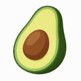 アボカドのイラストです（背景透過png）