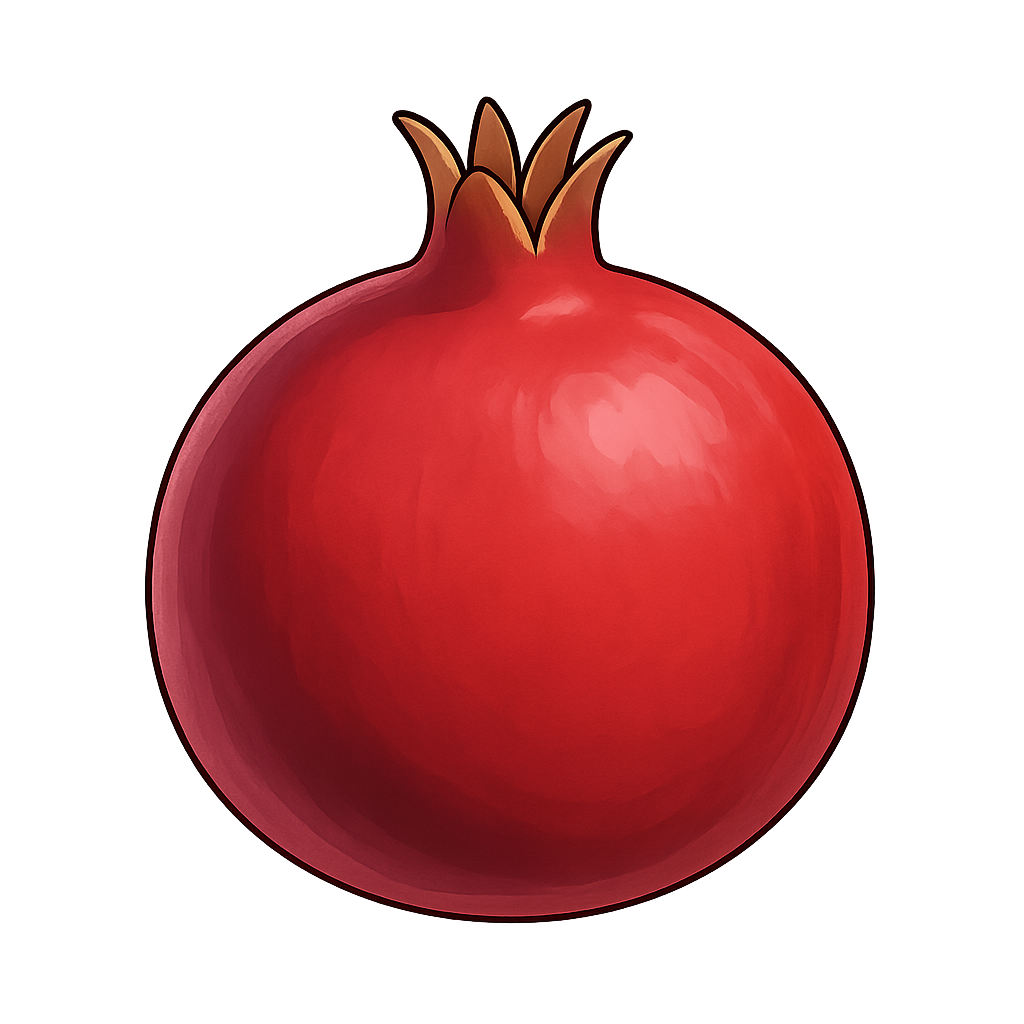 ざくろのイラストです（背景透過png）